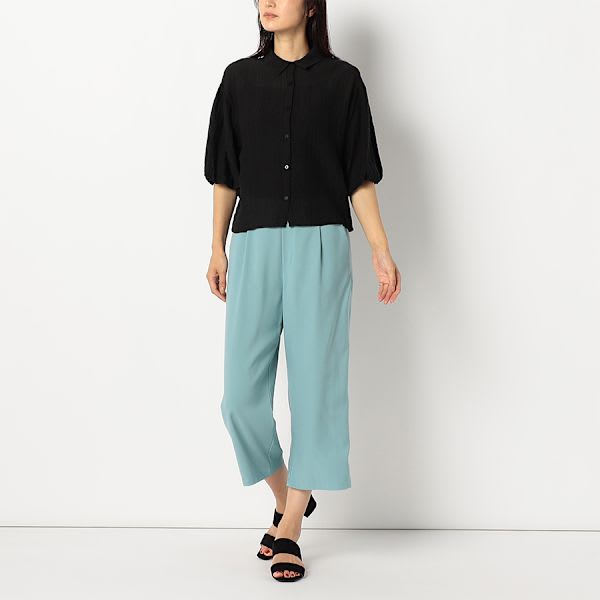 タックデザインワイドパンツ