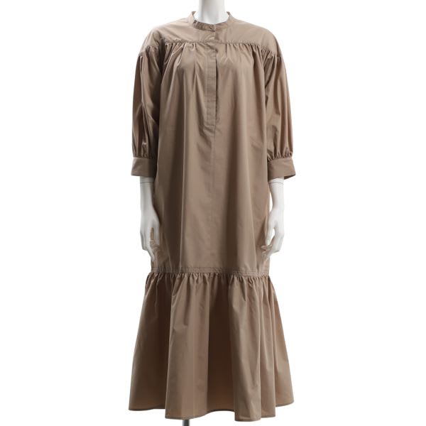 お袖と裾のギャザーデザインゆったりワンピース