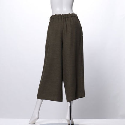 ストレッチ麻調ガウチョパンツ