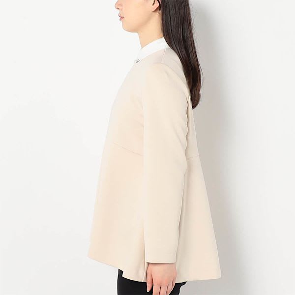 ビジューつき取り外し襟ペプラムトップス