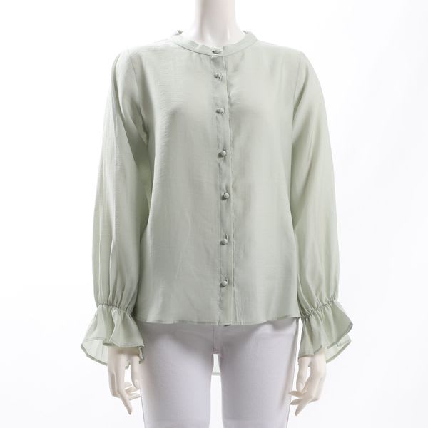 キャンディスリーブバンドカラーブラウス