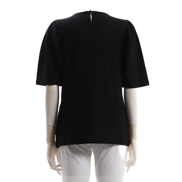 パフスリーブラウンドネックカットソー