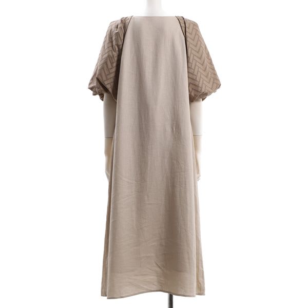 お袖デザインVネックワンピース