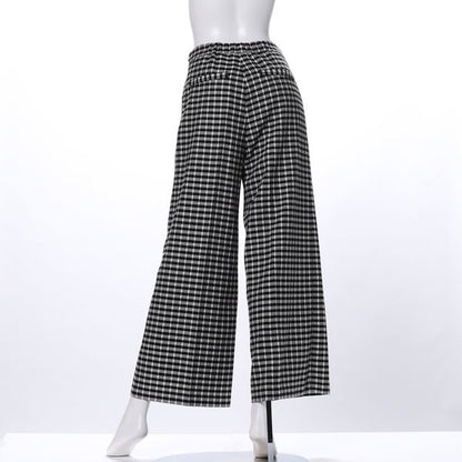 チェック柄ストレートパンツ