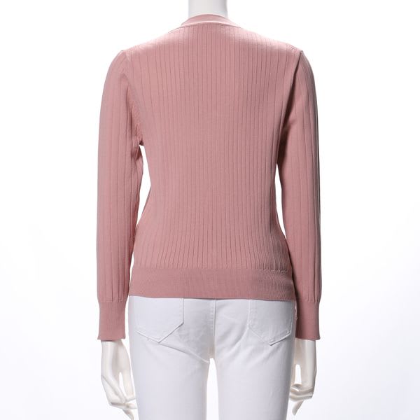 リブVネック前開きカーディガン