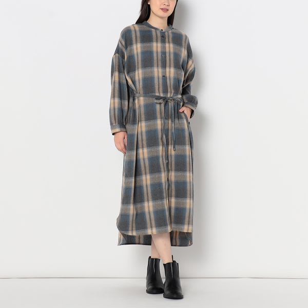 チェックシャツワンピース