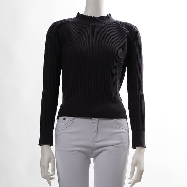 フリルハイネックニット