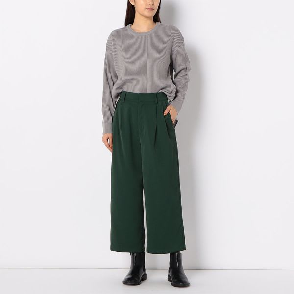 異素材切り替えリブニット