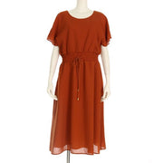 ドロストデザイン織り柄ワンピース