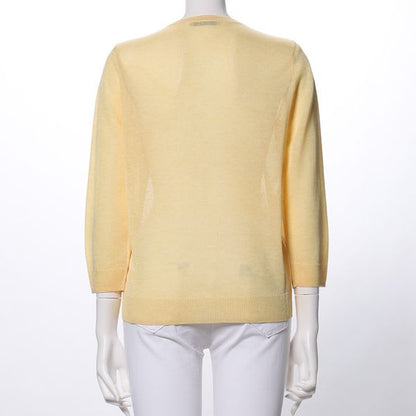 シンプルデザインクルーネックカーディガン