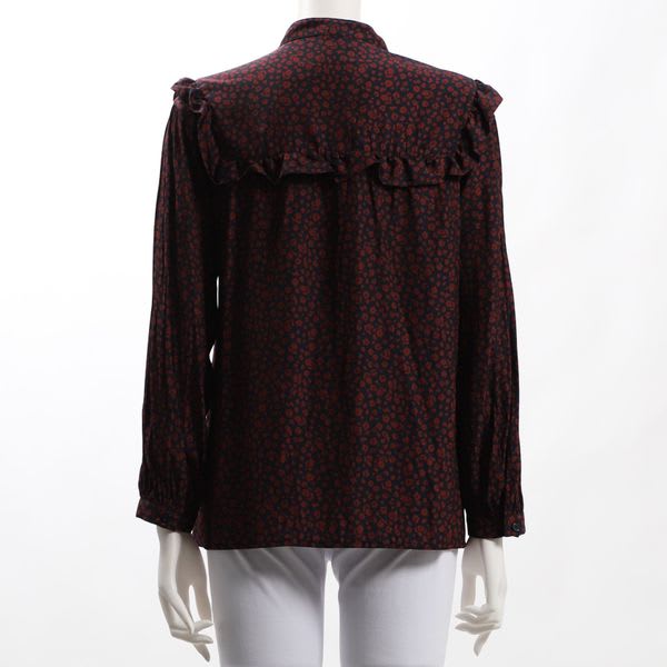 フリル花柄ブラウス