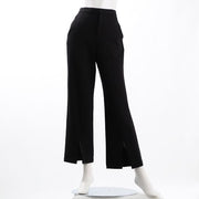 センター切り替えスリット入りフレアパンツ