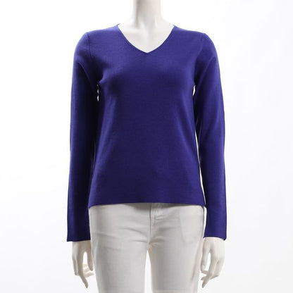 Vネックボリューム袖ニット