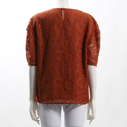 レース素材ふんわり袖ブラウス