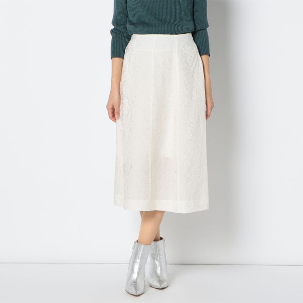 ふくれジャガードフレアスカート