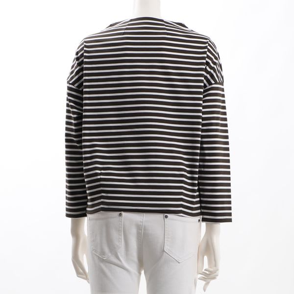 オフネックボーダー柄カットソー