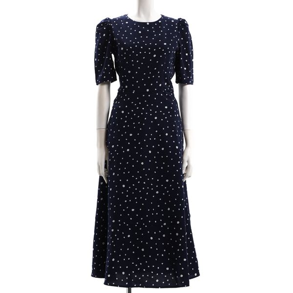 ドット柄ロングワンピース