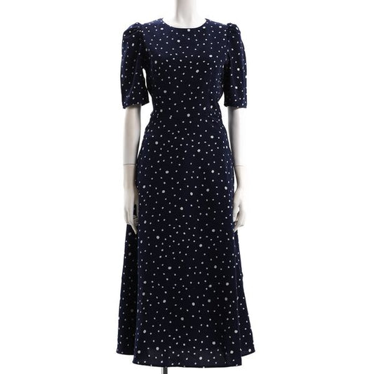 ドット柄ロングワンピース