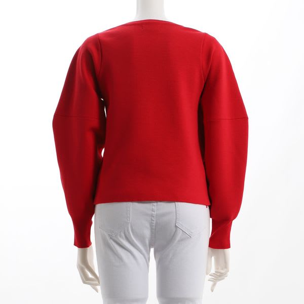 ボリュームスリーブクルーネックニット