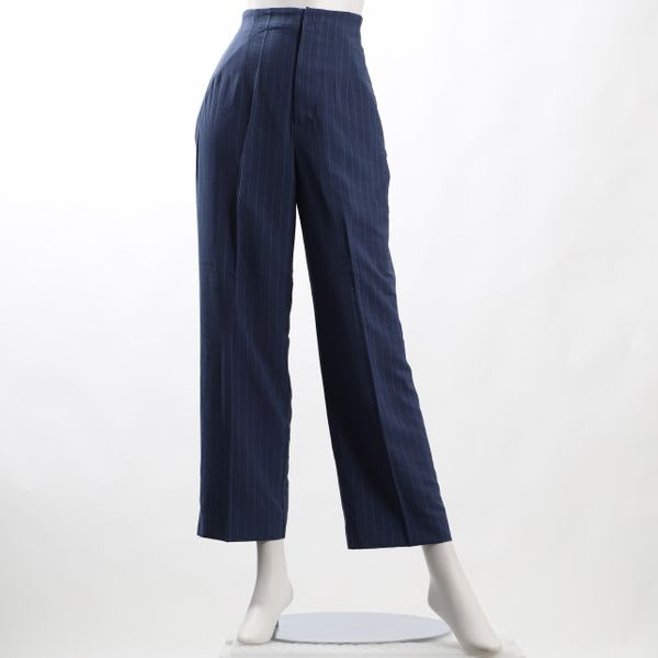 ストライプ柄スッキリシルエットパンツ