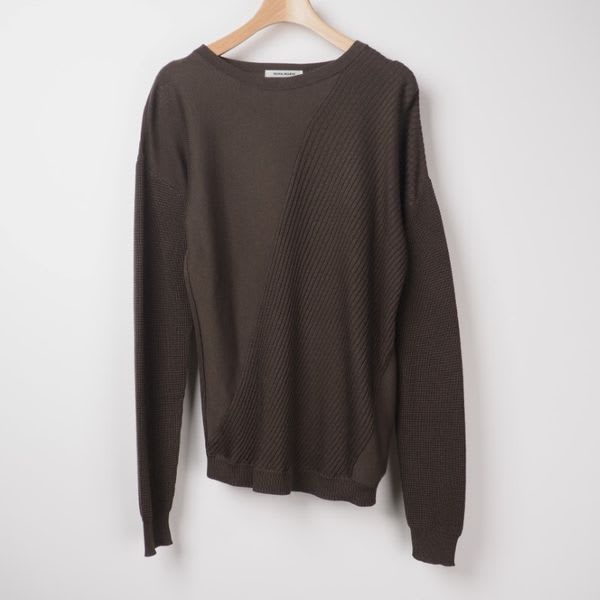 多種編みアシンメトリーニット