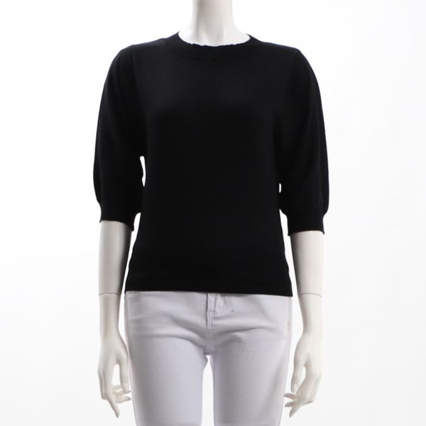 ボリュームスリーブクルーネックニット