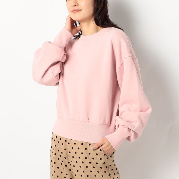 ボリュームスリーブクルーネックプルオーバー