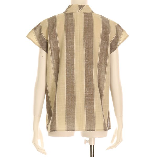 太めストライプ柄ブラウス