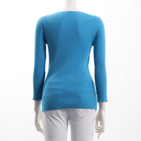 スラッシュドネックリブニット