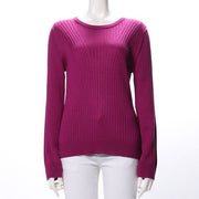 ラウンドネックリブニット