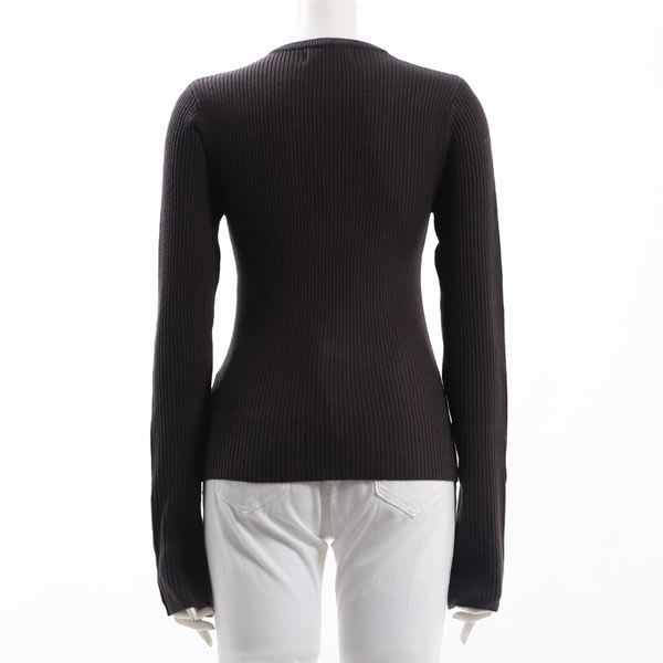 クルーネックリブニット