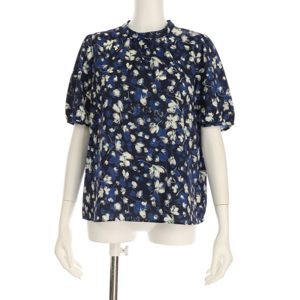 花柄ハイネックブラウス