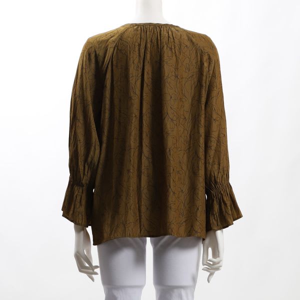 ラインプリント柄ブラウス