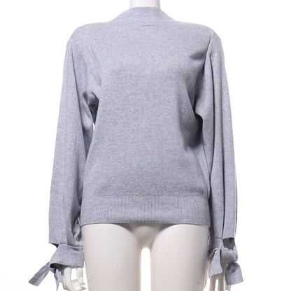 袖口リボンニット