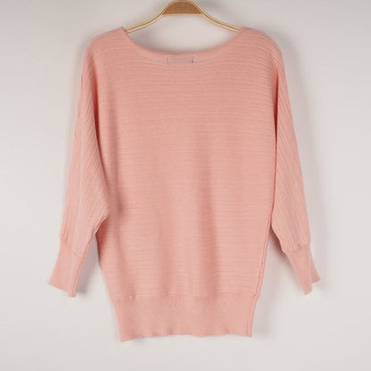 ドルマンスリーブボートネックニット