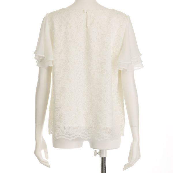 ラッセルレースシフォン重ね袖ブラウス