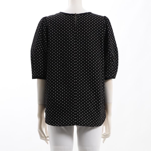 ドット柄パフスリーブブラウス