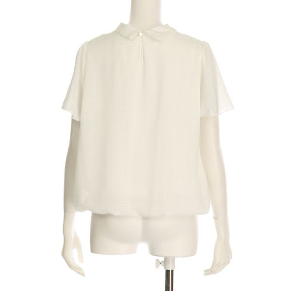 シャドーチェックボウタイブラウス