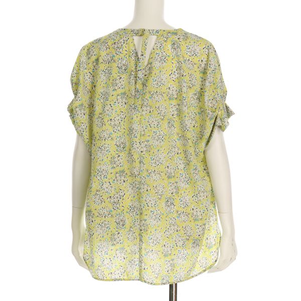 ソフトフラワープリント花柄ブラウス