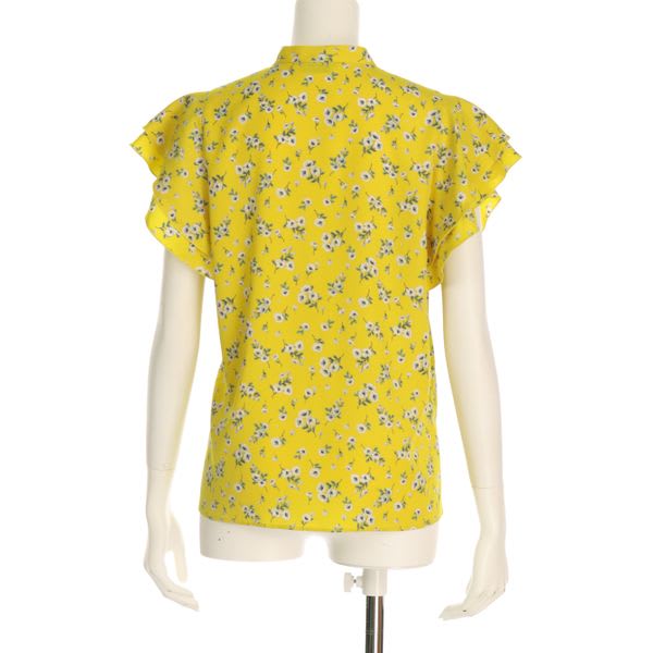 小花柄ラッフルスリーブブラウス