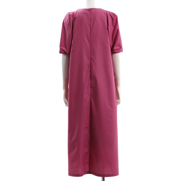 ボリュームスリーブVネックAラインワンピース