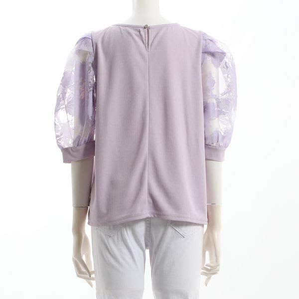 シアーパフスリーブブラウス