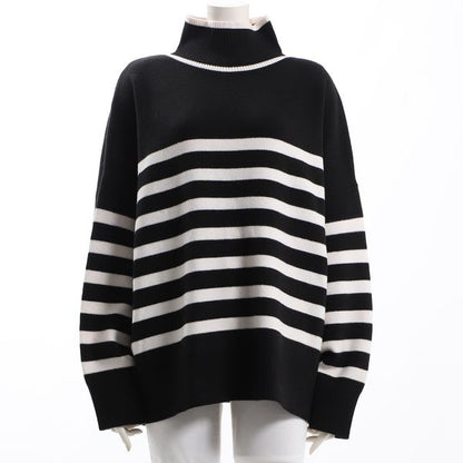 ボーダーバックスリットハイゲージニット