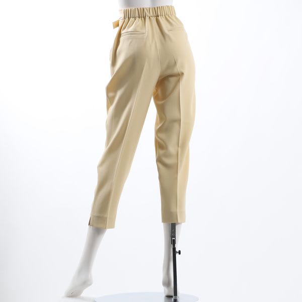 バックゴムベルト付きタックテーパードパンツ