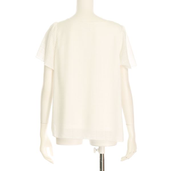 シャドーチェックメタルパーツブラウス