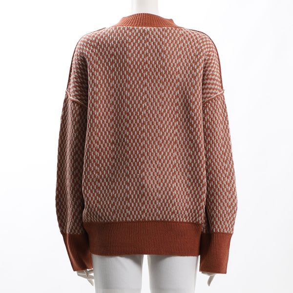 デザイン編みドロップショルダーニット