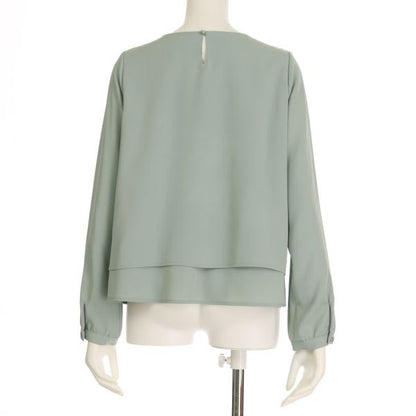 ネックラインタックブラウス