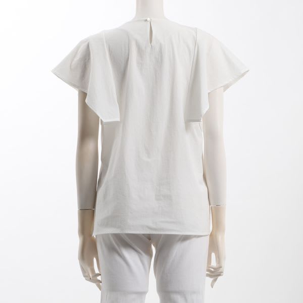 メタルパーツフレアスリーブブラウス