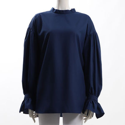 スタンドカラーボリュームスリーブブラウス