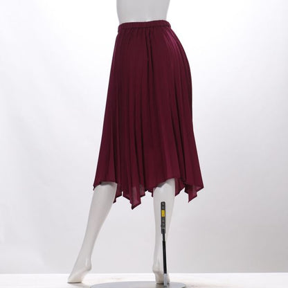 アシンメトリーヘムプリーツスカート